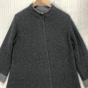 Benedetta B. Merino Wool Blend Herringbone Cardigan‎ Jacket Coat Size L